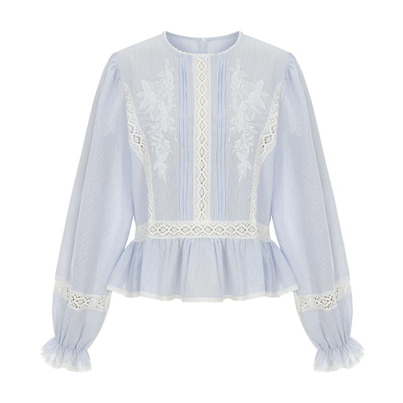 TVIEW St Shirring Full Lace Blouse_V6A-Cbl009