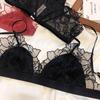 Französisches Damen-Unterwäsche-Set, sexy, ultradünnes BH-Set, Spitze, Stickerei, Bralette, Komfort, Dreieck-Cup-BHs, atmungsaktive Mesh-Dessous