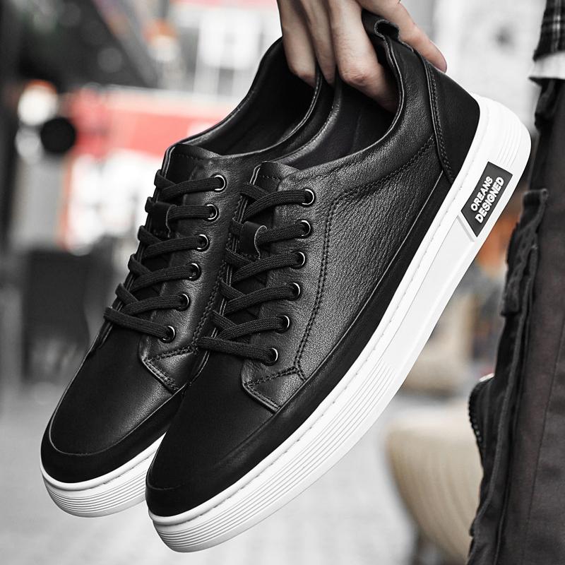 High-Quality Men's Leather Lace-Up Casual Shoe Fashionable Anti-Slip Flat-Bottomed Sports Shoe Outdoor Comfortable Driving Shoes