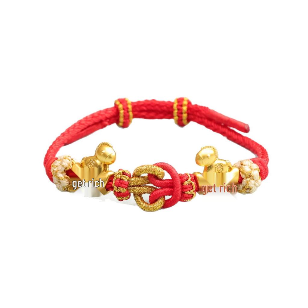 2026 Year of the Horse Red String Zodiac Bracelet - Handwoven Ethnic Style Jewelry, New Year Gift