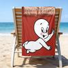1pc Casper Beach Towel with Custom Name, Beach and Seaside Swimming Pool Equipment, Fashion Pattern, Rectangular, Travel Essential