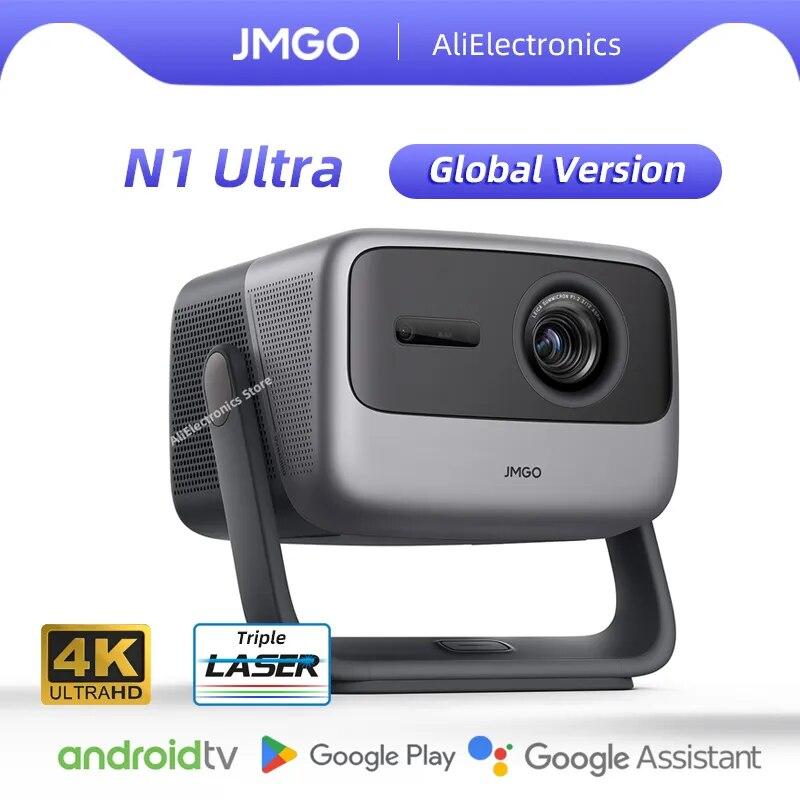 Παγκόσμια έκδοση JMGO N1 Ultra Triple Laser Projector 4K UHD 4000ANSI Lumens With Gimbal 3D Wi-Fi 6 Beamer Cinema for Home Theater