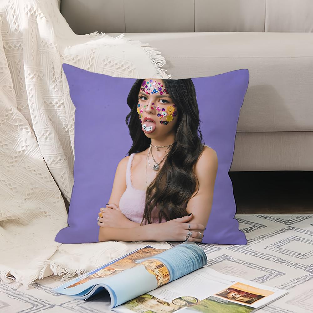 Amerikanische Sängerin Olivia Rodrigo Kissenbezug Büro Kissen Geeignet für Sofa Auto Schlafzimmer Dekorative Kissenhülle