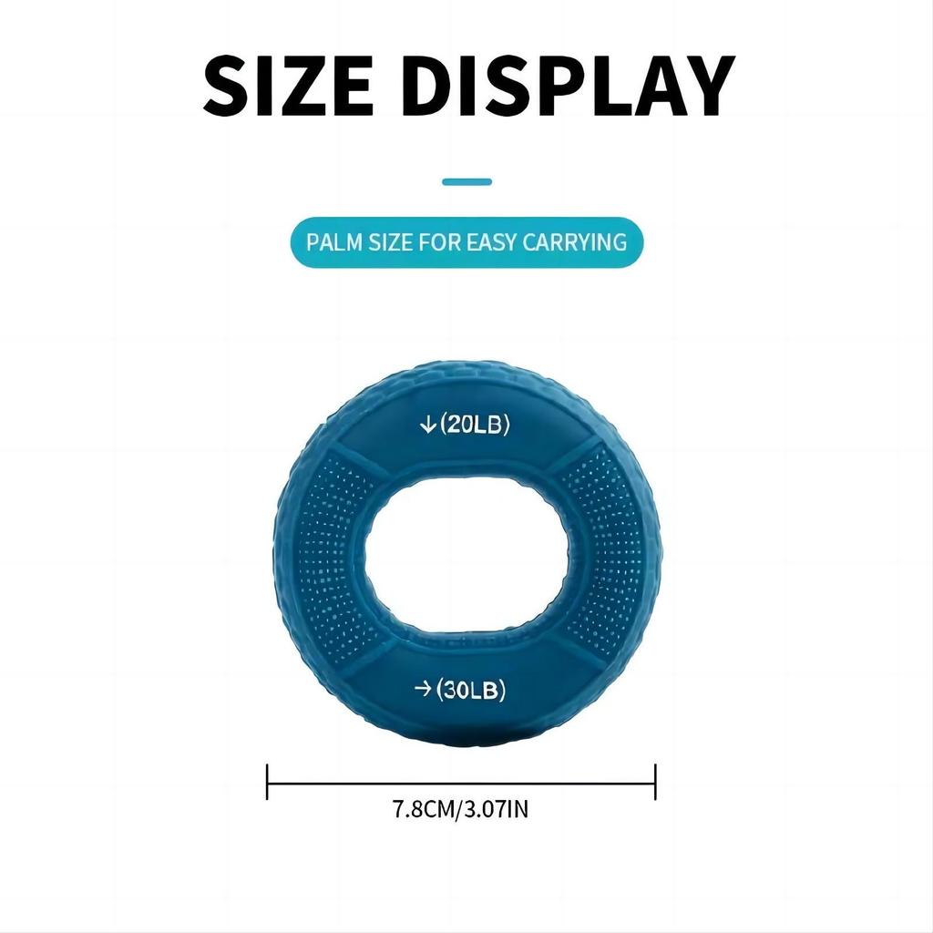 Striped Double Strength Silicone Hand Gripper - Exercise Fitness Trainer Ring