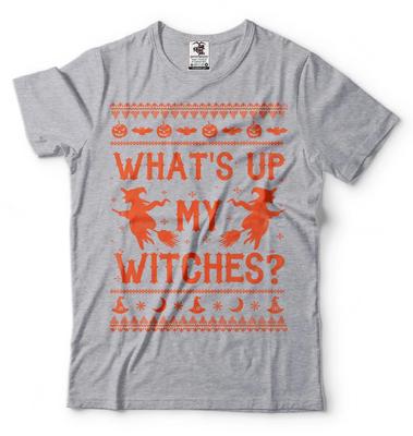 Halloween Witch Costume T-shirt Ugly Sweater Style Halloween Funny T-shirt Tee