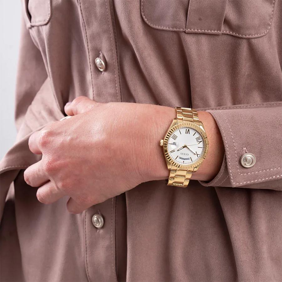 Guess Gold Stainless Steel Strap Women's Quartz Watch with Date - GW0308L2