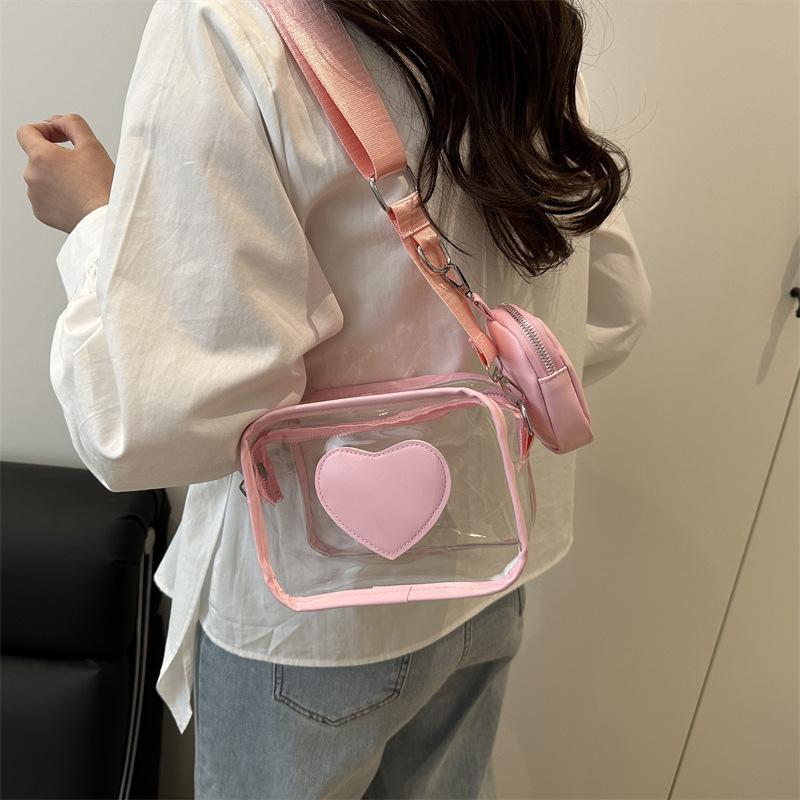 2025 New Jelly Bag Women's Large-capacity Transparent Bag Messenger Small Satchel Niche New Bag Plastic Messenger Bag