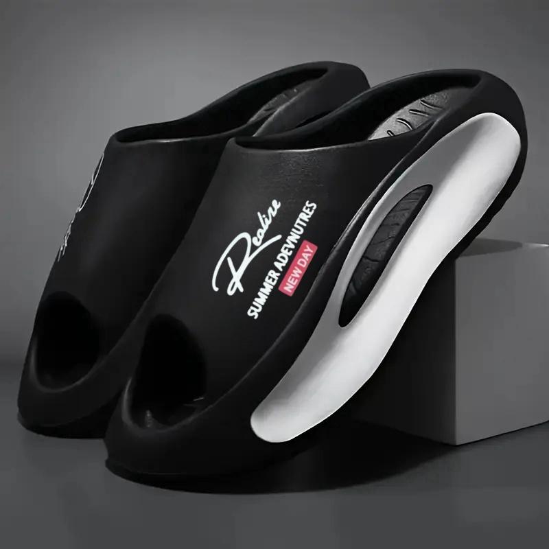 Lightweight EVA Slide Black and White Cartoon Design, Exposed Toes, Comfortable All Year Round, Casual Indoor/outdoor