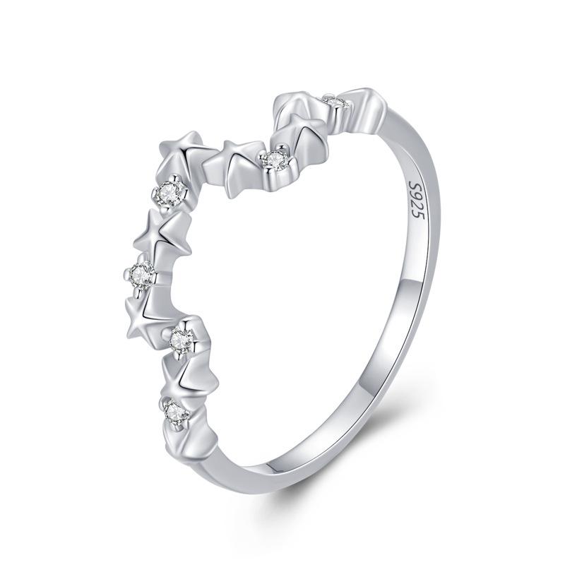 Tancise Classic 925 Sterling Silver  Zircon Ring Ladies Jewelry Wedding Promise Party Gift