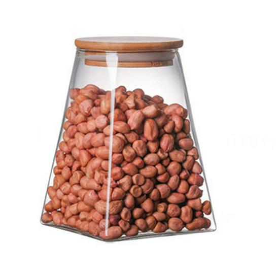 Square Transparent Borosilicate Glass Tea Storage Jar - Multiple Sizes Available