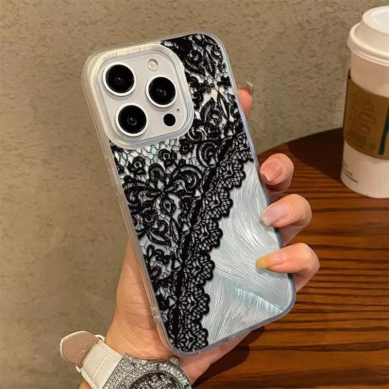 Fashion Lace Edged Sexy Girl Phone Case for Samsung Galaxy S25 S24 Plus S22 S21 S20 Ultra A55 A54 A15 A35 A34 A53 A52 5G Cover