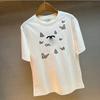 2026 Koreanisches Lässiges Luxus-T-Shirt mit Stickerei, kurzärmelig