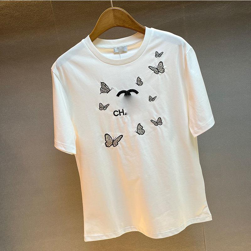 2026 Koreanisches Lässiges Luxus-T-Shirt mit Stickerei, kurzärmelig