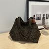 Large Capacity Leopard Print Shoulder Bag Square Women Handbag Simple Canvas Tote Bag  Shopping