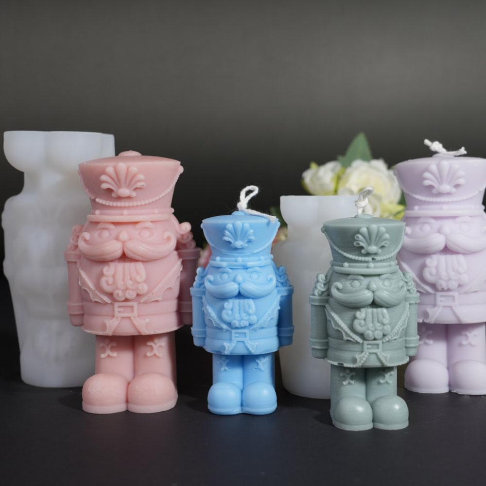 Tlustý voják Silikonová forma na svíčku na výrobu vonného mýdla DIY Domácí dekorace 3D malba Stojan na sádru Muži Forma Kancelářské dárky