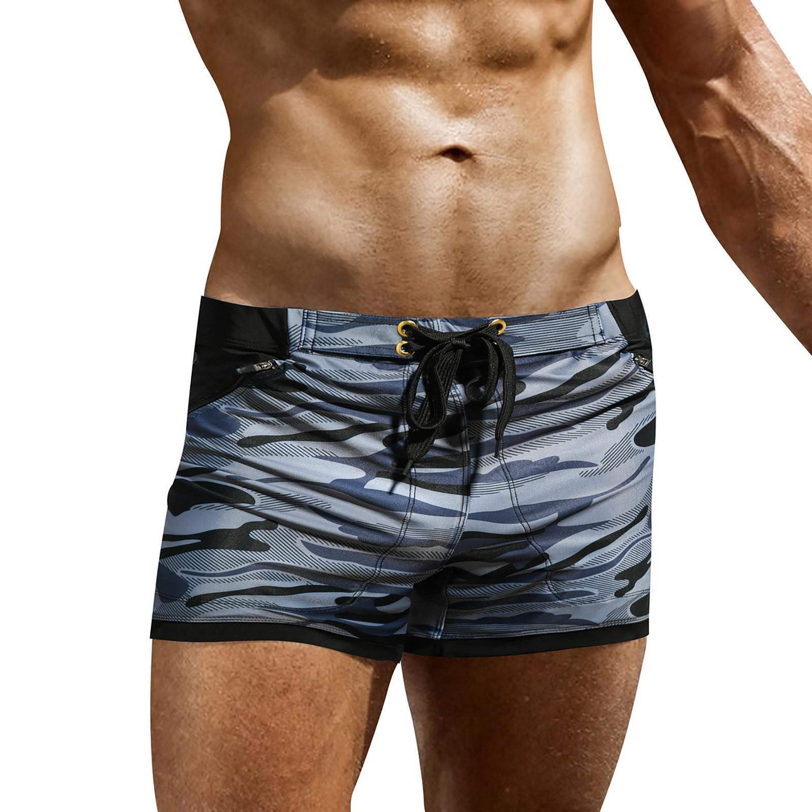

Men s Swim Trunks Fashion Print Fashion Zipper Shorts Beach Camouflage Swimsuit XL