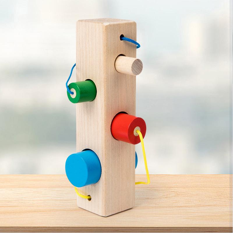 

Wooden baby children finger fine exercise size matching building block cognitive puzzle logical thinking collage toy