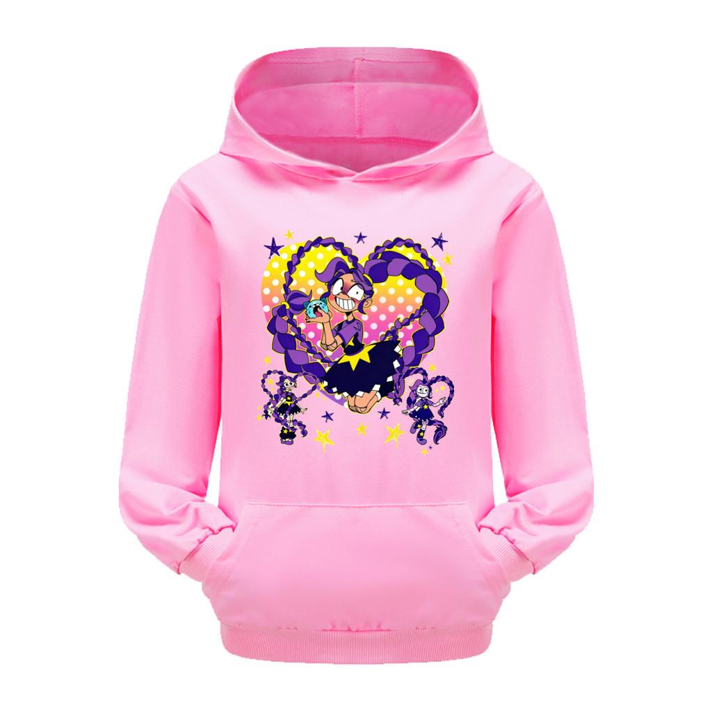 5598 Kids Girls Fashion Lily Lovebraids Printed Hooded Sweatshirt Long Sleeves Hoodies Top 110cm розовый