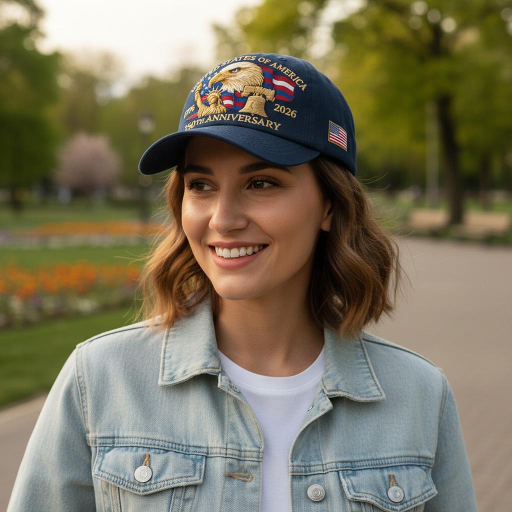 Anniversary American Hat Embroidered Craft Patriotic Theme Adjustable Comfortable Fit