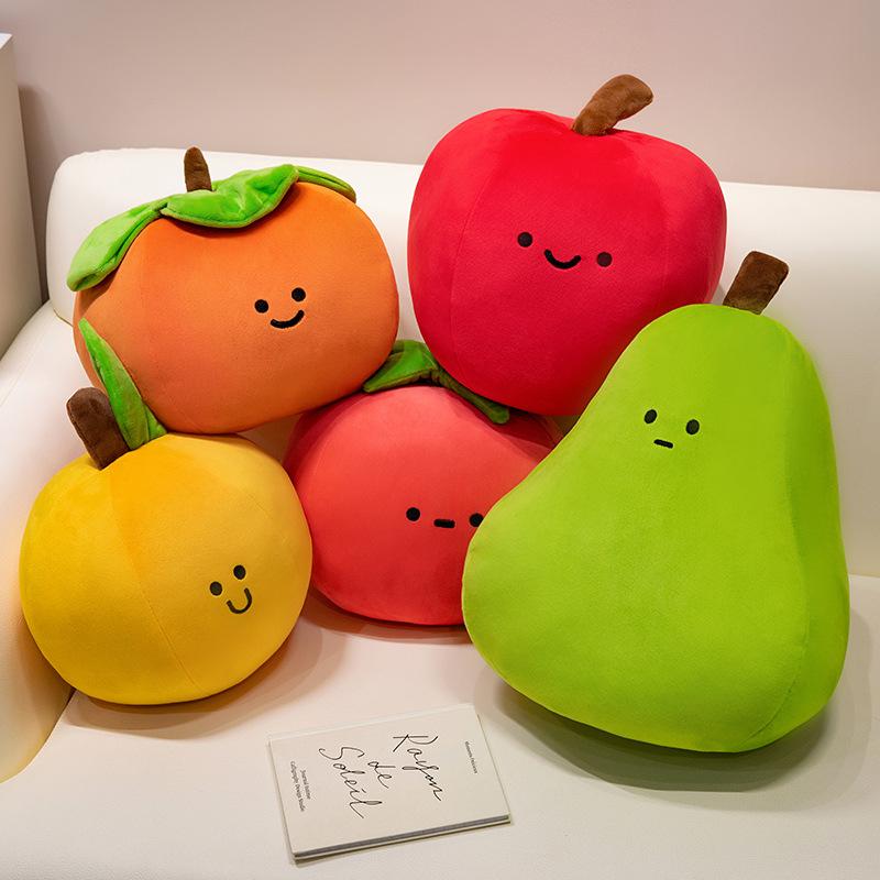 Cartoon Fruit Pear Apple Throw Pillow Plush Toy Doll Tomato Orange Doll Girl Soothing Rag Doll