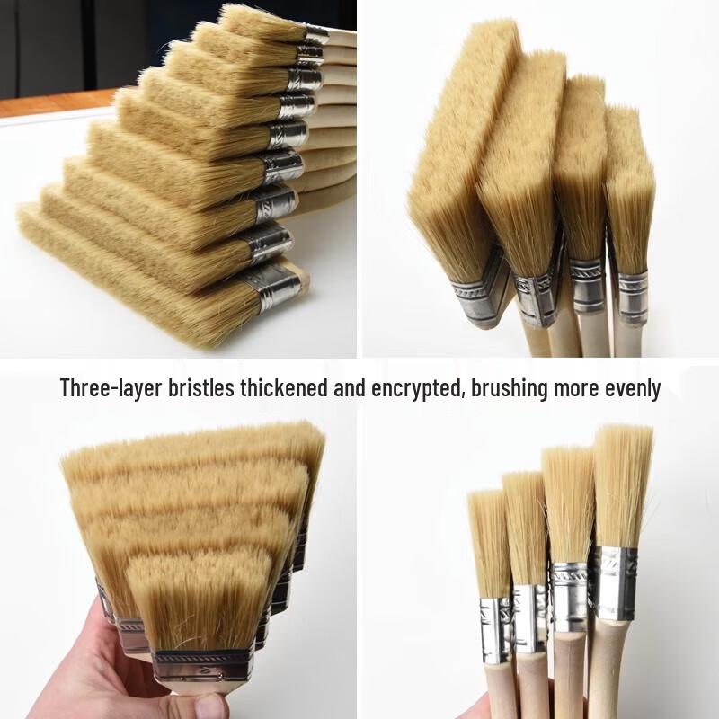 Allied 5-inch Wooden Handle Hog Bristle Paint Brush - 10 Pack