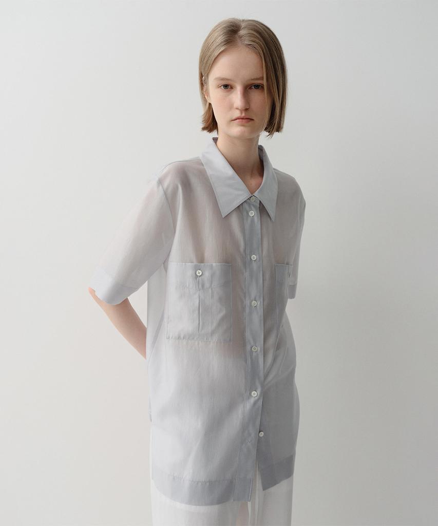 Ia Luse Sheer Pocket Shirt (Pale Blue)