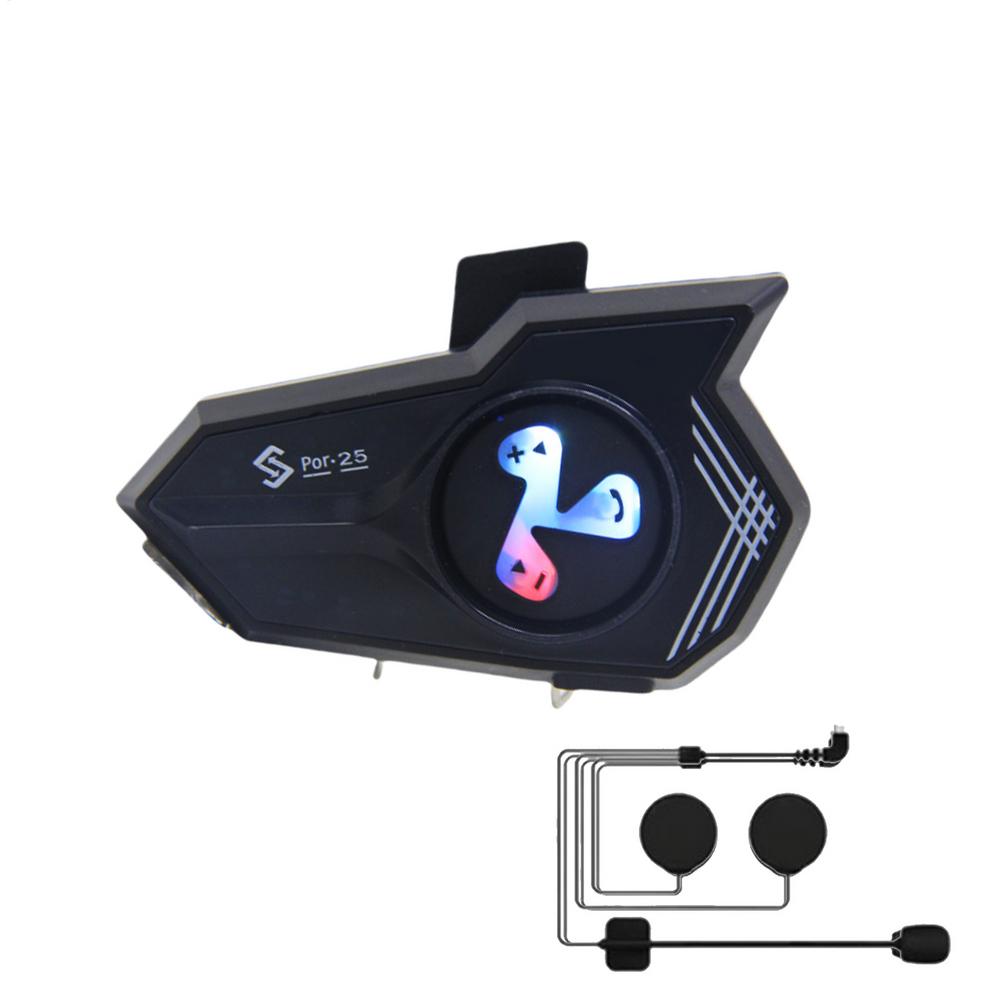 Motorcycle Headset Motorcycle Communication Systems Colorful Light Voice Assistant Noise Cancellation Waterproof Earphone for