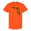 Florida Football State Shape - Hometown Pride T Shirt - Orange