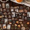 JIAMEI 40pcs/pack lace coffee series creative retro aesthetic PET stickers DIY diary handmade scrapbook decorative stickers
