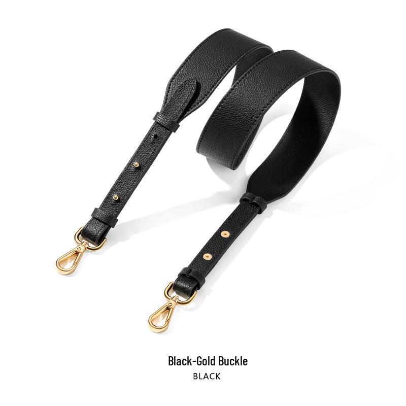 Cowhide Double-Sided Wide Adjustable Shoulder Strap with Lychee Pattern