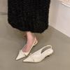 Kitten Heel High Heels Bag Head Sandals Fairy Shoes New Spring Bow Pointed Single Shoes