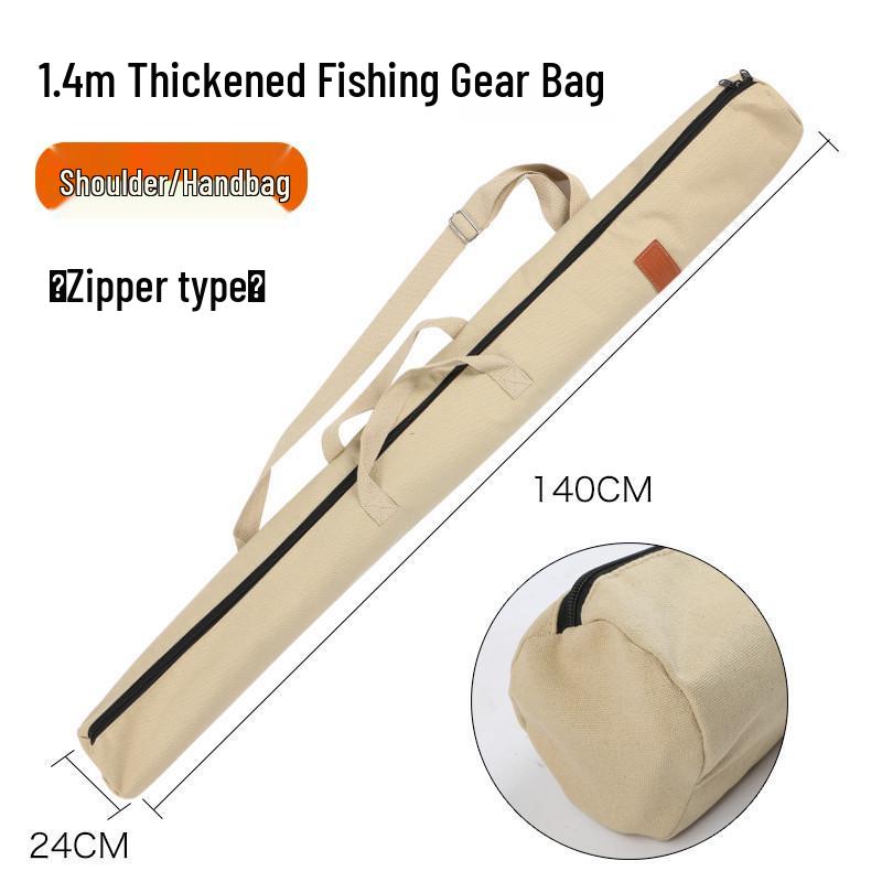 Thickened Canvas Fishing Rod Bag with Large Capacity and Lightweight Design