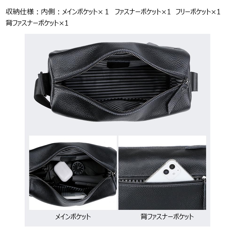 Whatna Natural Cowhide Leather Bag for Crossbody Chest Genuine Small Business Fits iPad Perfect for and Cycling One-Shoulder Men, Bag, Bag, Leather,