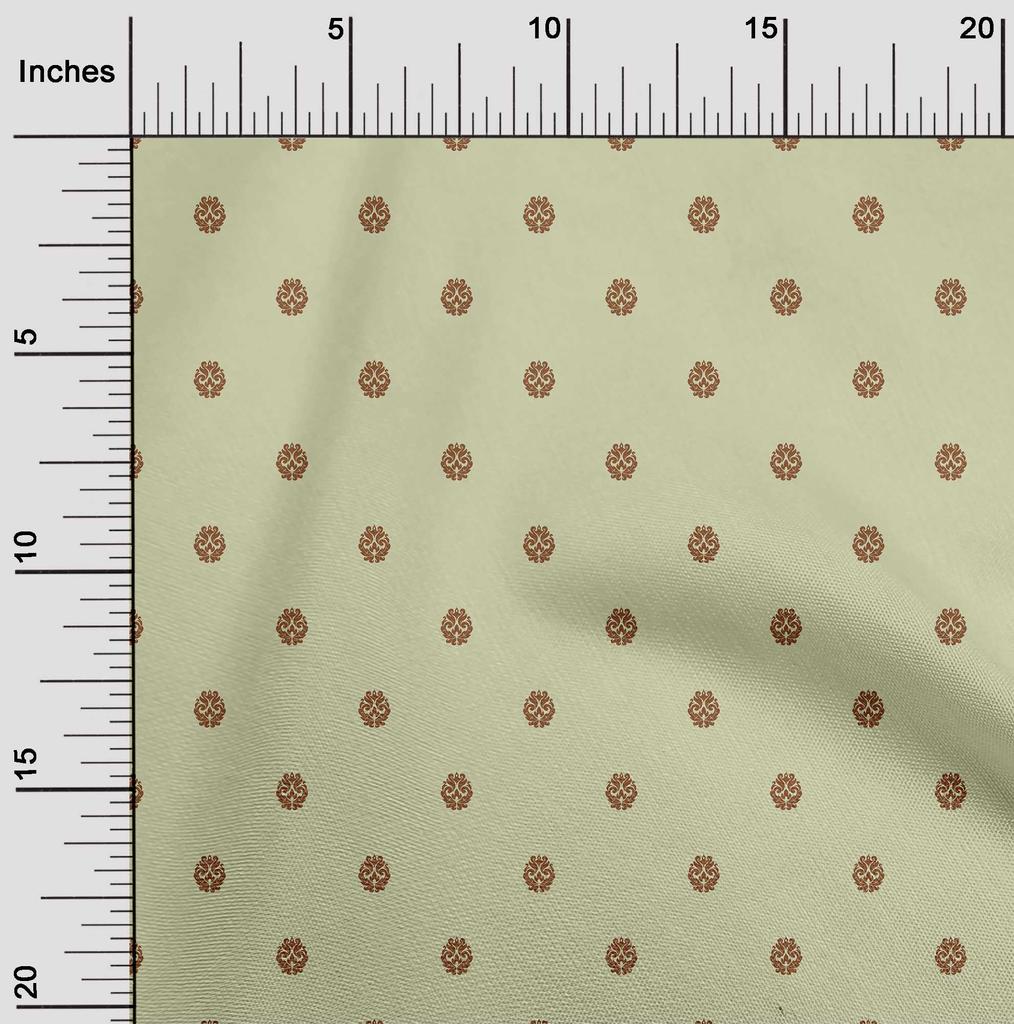 oneOone Cotton Flex Dusty Green Fabric Asian Block Print Sewing Fabric By The Yard Printed Diy Clothing Sewing Supplies 40 Inch