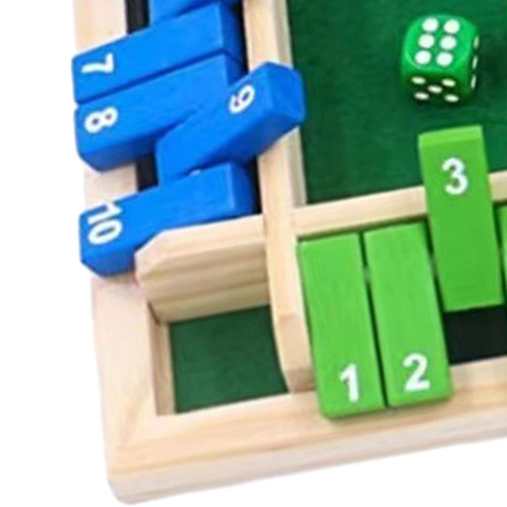 Shut The Box Dices Puzzle Game Props Wooden Stable Set Christmas Gift