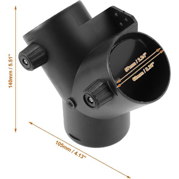 

60mm Diesel Heater Duct Connector 3 Way Parking Air Heater Ducting Vent Outlet Connector with Adjustable Valve to Control Air Volume Fits for