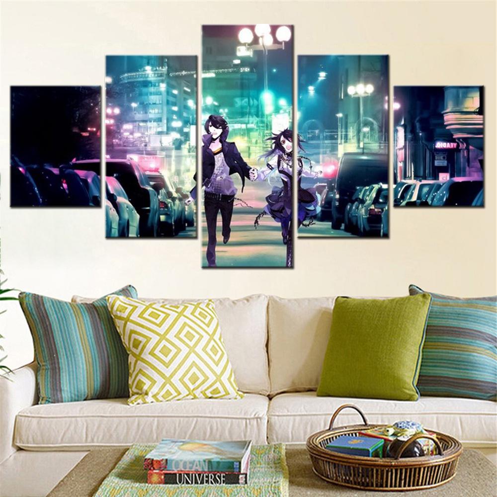 5 Pieces Canvas Wall Arts Poster Painting Animation Children Who Chase Lost Voices Makoto Shinkai Home Decor Picture Print Mural