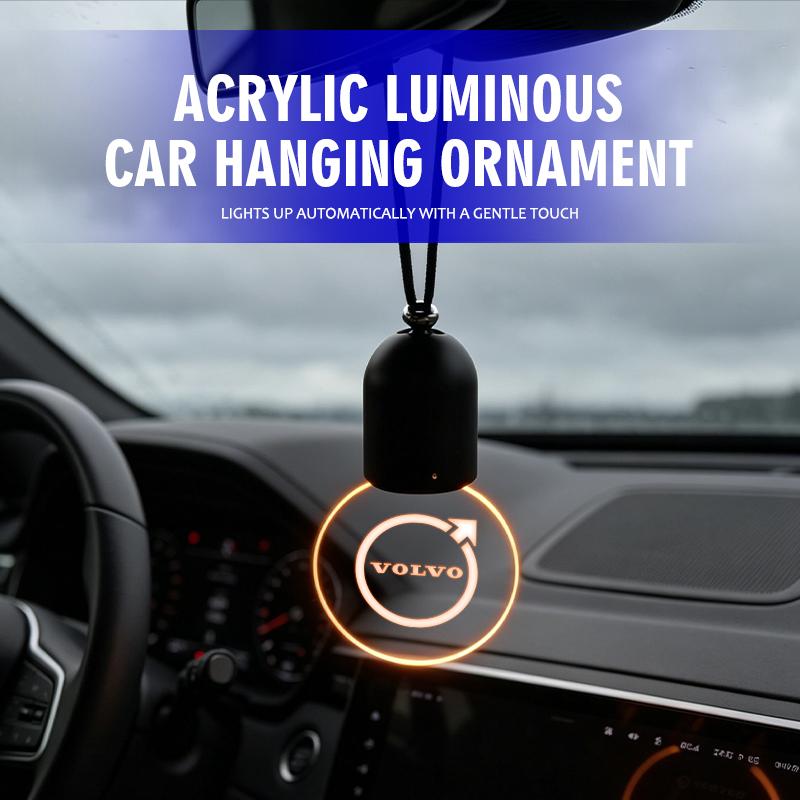 Car LED Acrylic Pendant Glowing Decor Rear View Mirror Accessories For Volvo XC90 XC60 C30 S60 C70 XC40 V40 XC70 V70 V60 S80 S90