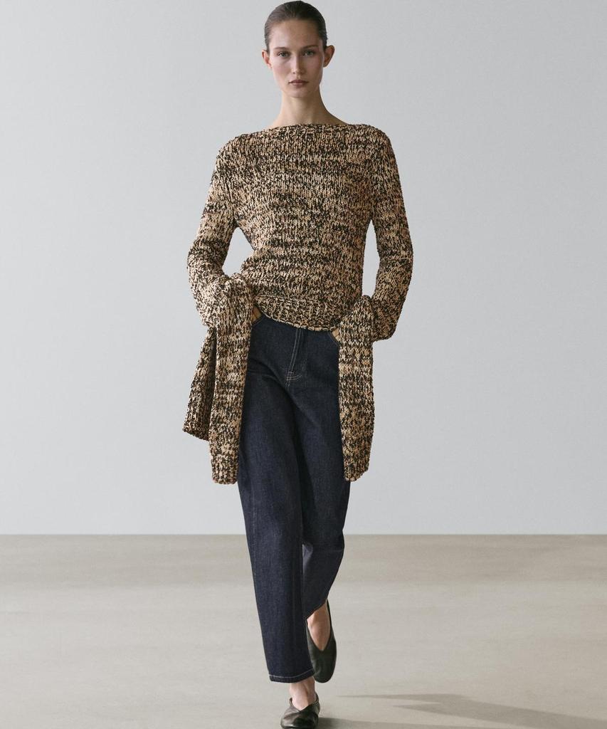 Masimodutti Cotton Blend Moulin Knit Sweater