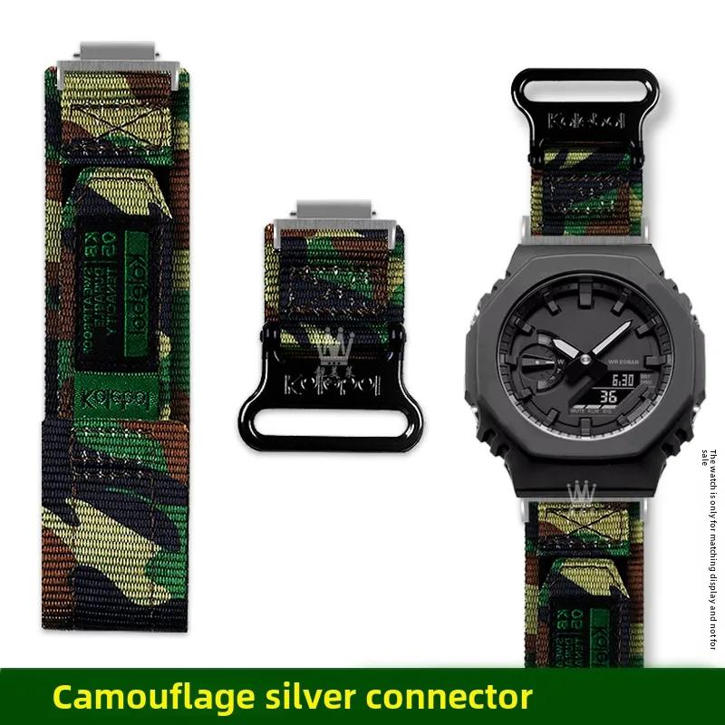 GA2100 Design s poutkem Plátěný řemínek Pro Casio G-SHOCK 5611 GA-2100 GA-2110 GA-B2100 Pánský Venkovní sport Nylonový řemínek na hodinky příslušenství