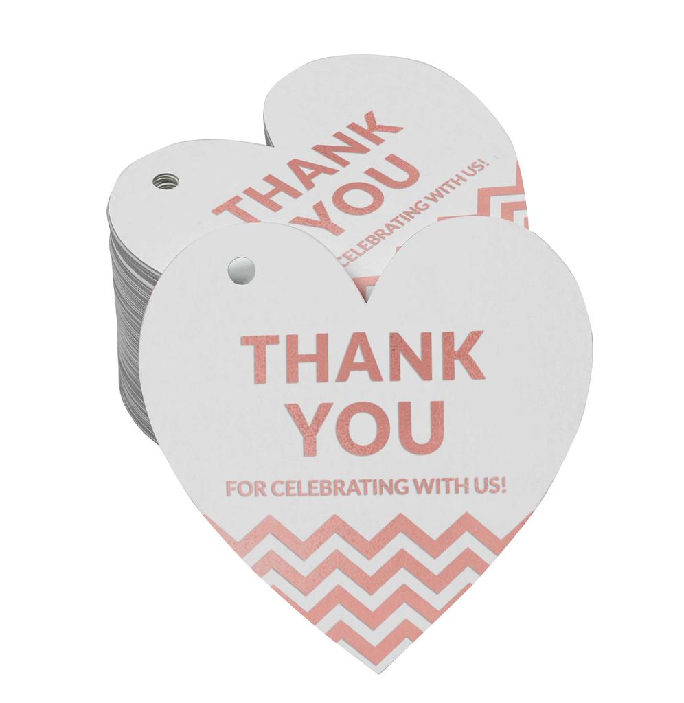 Inkdotpot Danke, dass Sie mit uns gefeiert haben Junggesellinnenabschied-Babyparty-Ruhestand-Hochzeit-Geburtstag Flaschenanhänger Echte Silberfolie Gastgeschenk Anhänger Packung von