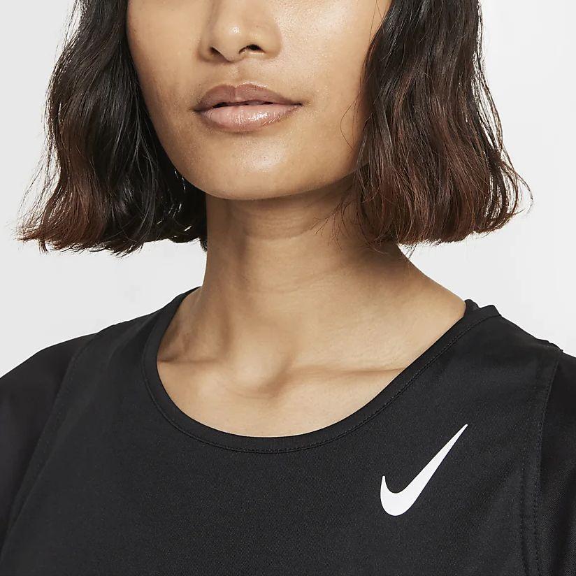 Nike Solid Color Logo Round Neck Short Sleeve Raglan T-Shirt Women Tops Black DD5927-010