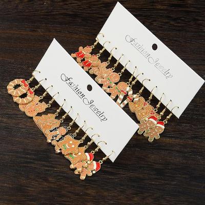 Cross-Border Christmas Gingerbread Man & Snowflake Earrings - Multi-Style Festive Cartoon Accessories