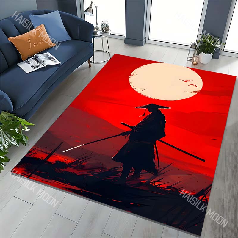 Japanese Bushido Carpet for Living Room Bedroom Bedside Floor Mat Sofa Table Area Rugs Home Decor Large Size Luxury Gift