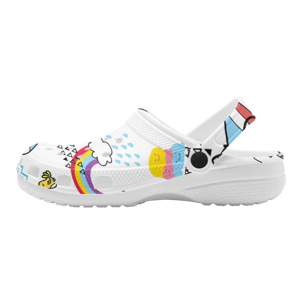 Cartoon Printed EVA Casual Clogs for Women Men Soft Sole Flexible Breathable Slip On Sandals Slippers Summer Daily Leisure Shoes