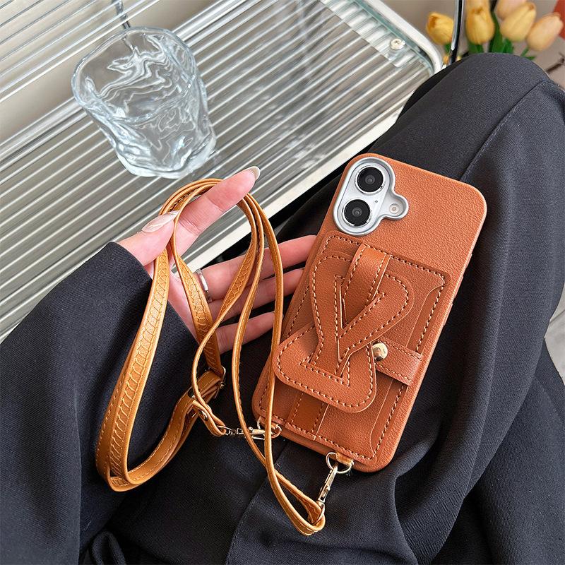 

Простой браслет-кошелек для монет, держатель для карт, чехол для мобильного телефона для iPhone17promax, шнурок через плечо для Apple 15, новая женская модель For iPhone 17Promax