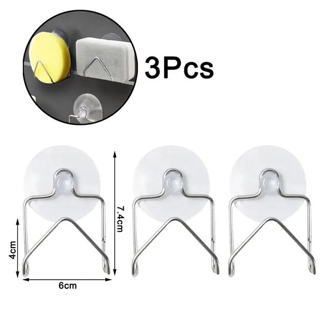 New Kitchen Sponges Holder Self Adhesive Sink Sponges Drain Drying Rack 304 Stainless Steel Storage Holder Kitchen Sink Accessor