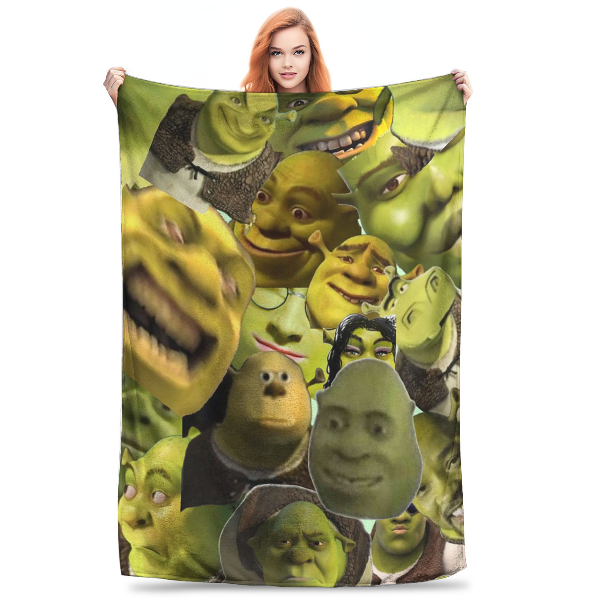 Exquisite Fashion Items Unisex Flannel Throw Blanket Stylish S-Shreks Warm Plush Blankets Soft Bedspread For Bed Living Room Home Picnic Couch