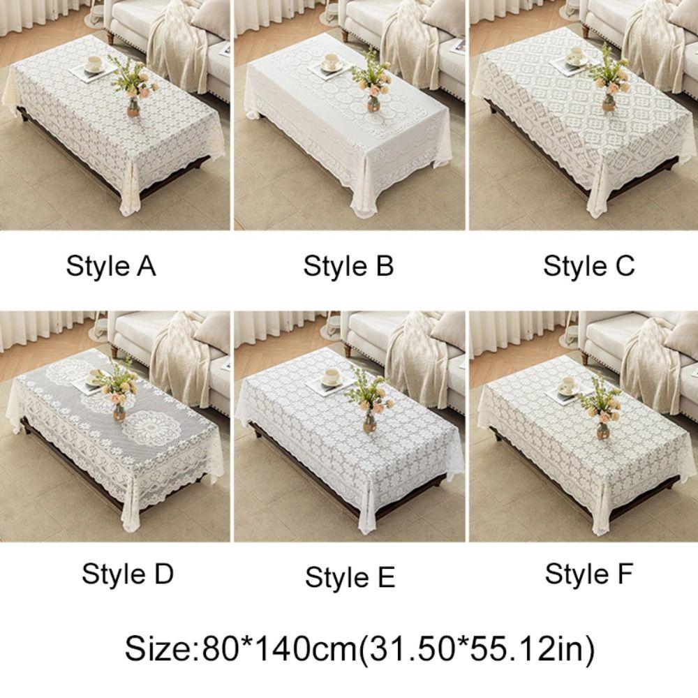 French Pastoral Style Floral Lace Tablecloth Rectangular Three-dimensional Relief Tea Table Tablecloth Hollow Thickened