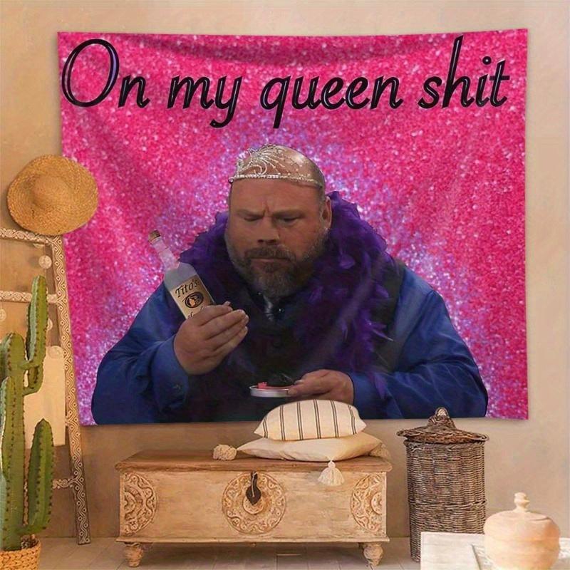 VIKAMA Powder Sparkling Queen Uncle Tapestry Funny Living Room Bedroom Dormitory Wall Hanging Cloth Home Decoration